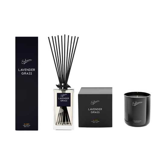 Sohum Lavender Grass Signature Candle 420g & Diffuser 160ml Bundle - The Gift Company