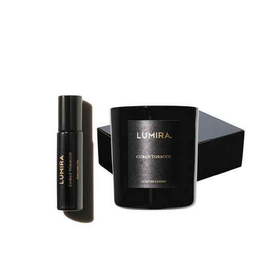 Lumira Cuban Tobacco Candle & Perfume Oil Gift Set