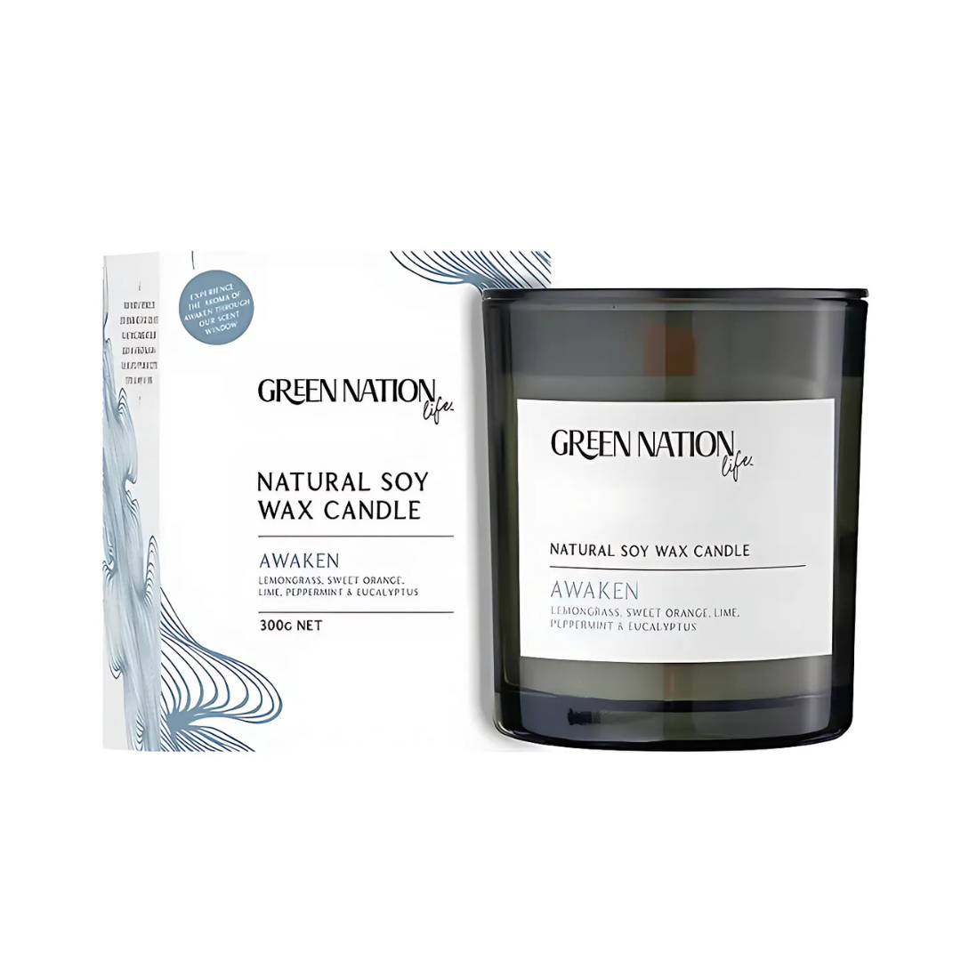 Green Nation Life Luxurious Scented Soy Wax Candle - Awaken 300g