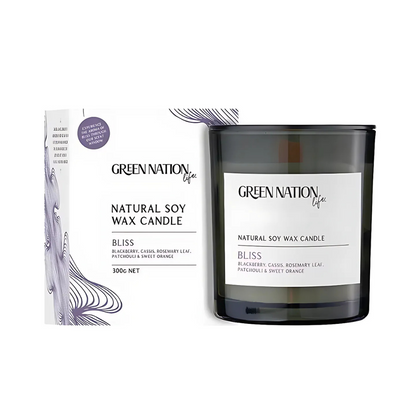 Green Nation Life Luxurious Scented Soy Wax Candle - Bliss 300g