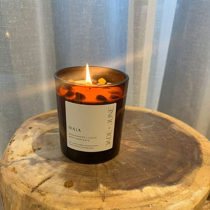 Jade + June Maia Crystal-Infused Soy Candle – 45hr Burn supplier image 2