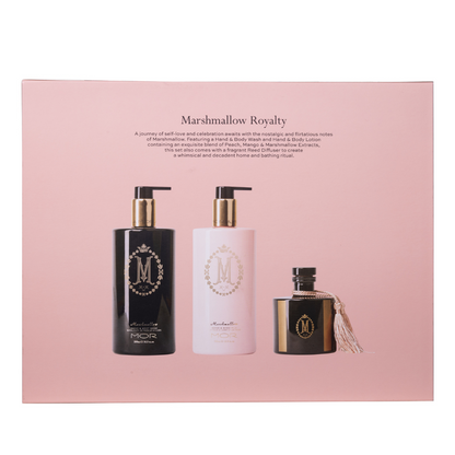 MOR Marshmallow Royalty Gift Set (Hand & Body Wash & Milk, Reed Diffuser)