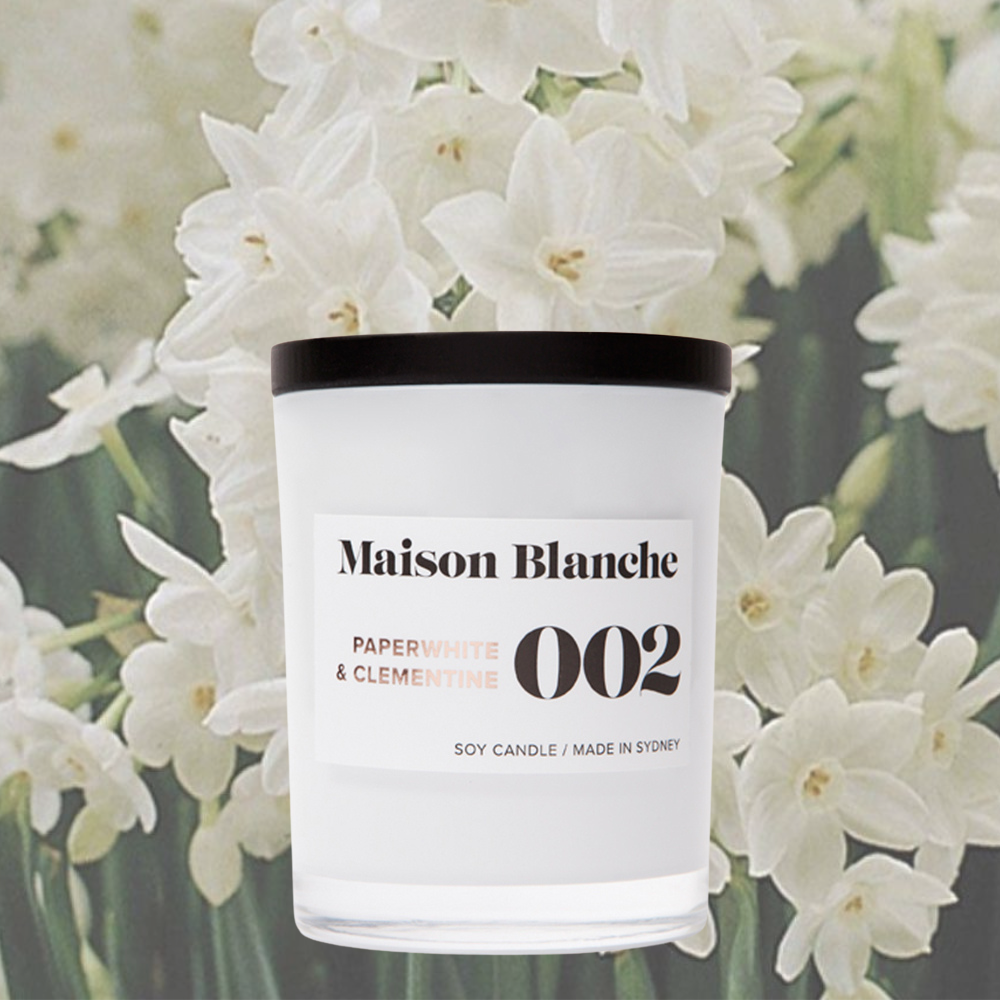 Maison Blanche 002 Paperwhite & Clementine Medium Candle 200g – official Maison Blanche product image 6