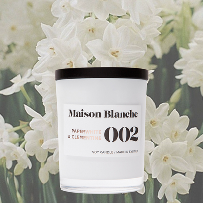 Maison Blanche 002 Paperwhite & Clementine Medium Candle 200g – official Maison Blanche product image 6