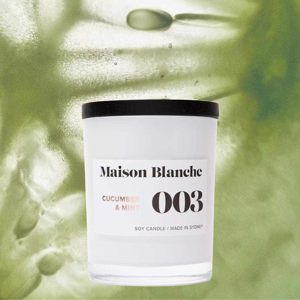 Maison Blanche 003 Cucumber & Mint Medium Candle 200g – official Maison Blanche product image 3