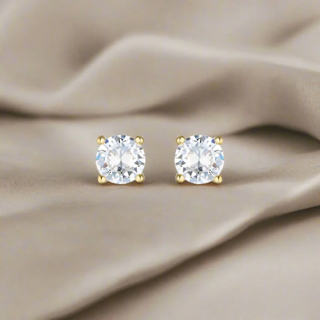 GEORGINI Moissanite Studs – 1tcw, 9ct Yellow Gold