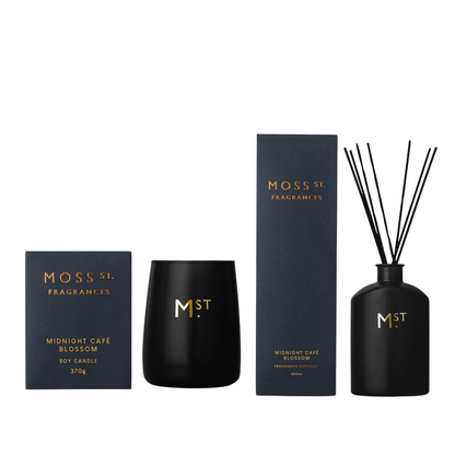 MOSS ST Midnight Café Blossom Candle & Diffuser (worth $80)