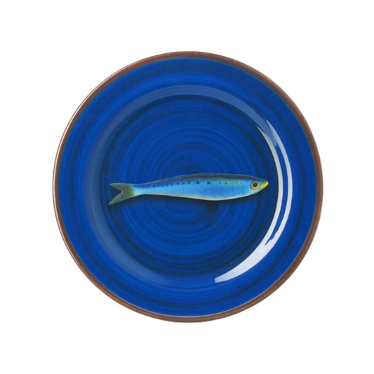 Mario Luca Giusti Aimone Blue Fruit Plates Set of 6