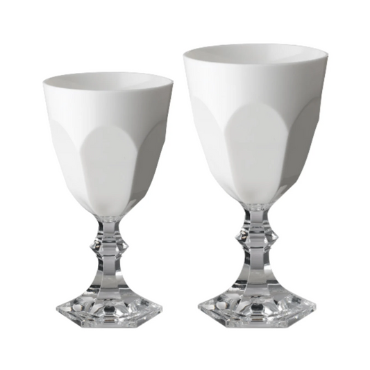 Mario Luca Giusti Set of 2 Water &  Wine Glasses White