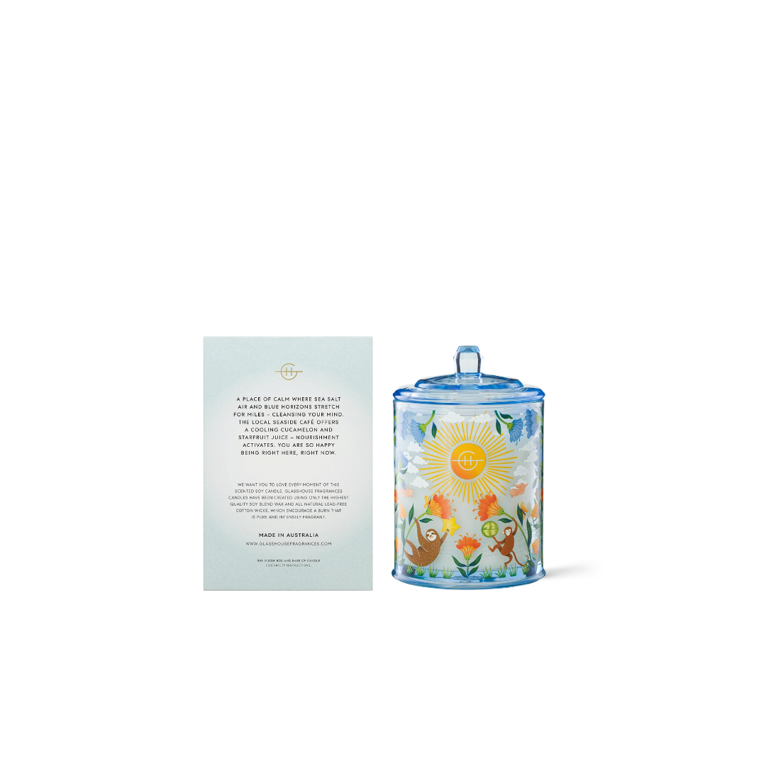 Glasshouse Fragrances Mocktail Meditation Salted Cucamelon & Starfruit Triple Scented Soy Candle 380g