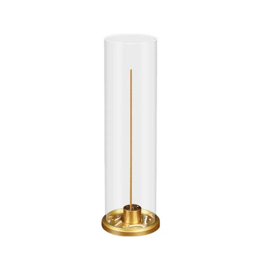 Modern Brass Incense Holder with Removable Acrylic Ash Catcher