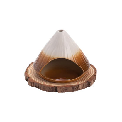 Mount Fuji Incense Burner Ceramic Fireplace Aromatherapy Holder