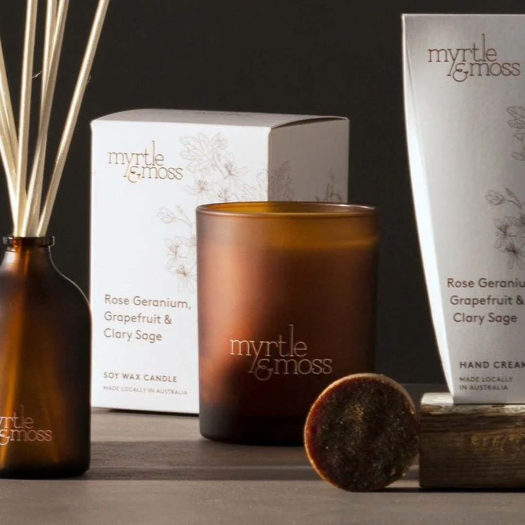 Myrtle & Moss Best Sellers Bundle Rose Geranium, Grapefruit & Clary Sage - The Perfume Company