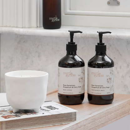Myrtle & Moss Best Sellers Bundle Rose Geranium, Grapefruit & Clary Sage - The Perfume Company