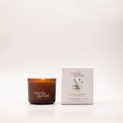 Myrtle & Moss Signature Candle Rosemary, Cedarwood & Lavender Bud 16-Hour