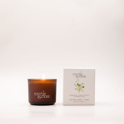 Myrtle & Moss Signature Soy Wax Candle Mandarin, Lemon Myrtle & Orange Peel 16-Hour