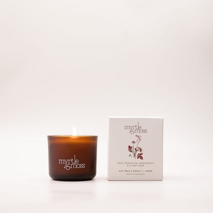 Myrtle & Moss Signature Candle Rose Geranium, Grapefruit & Clary Sage 16-Hour