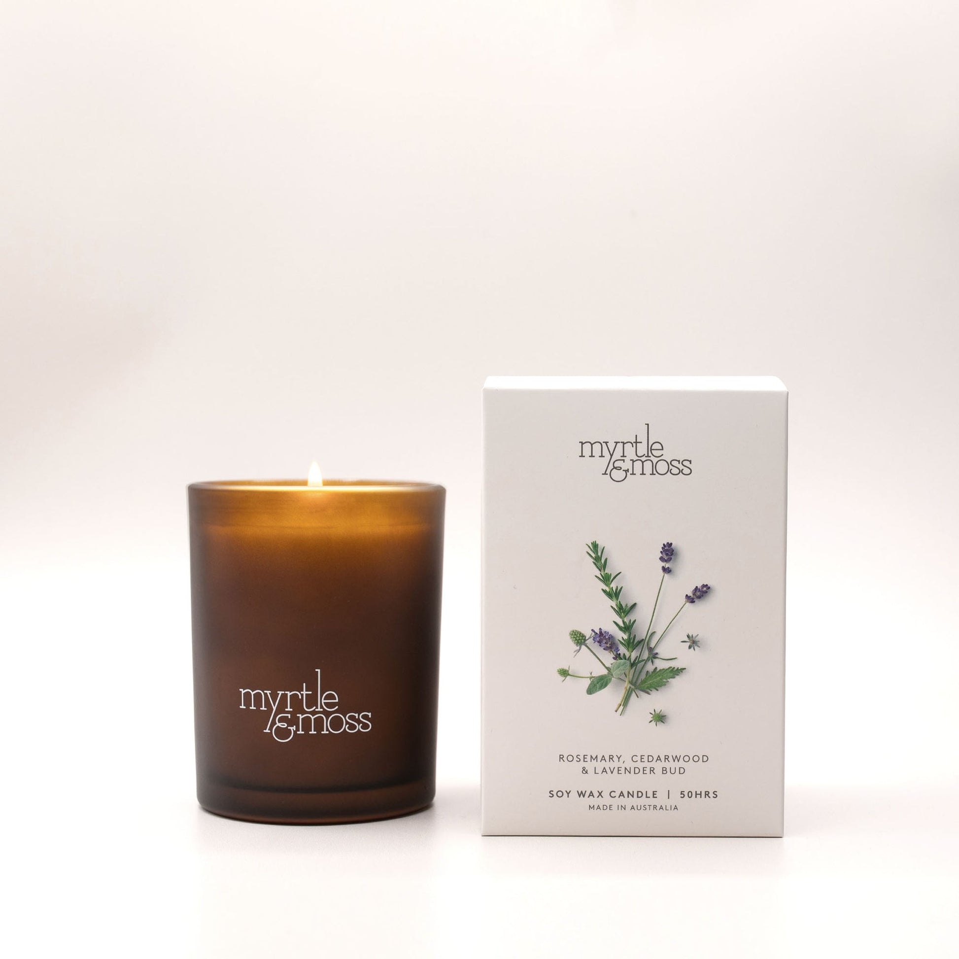 Myrtle & Moss Signature Candle Rosemary, Cedarwood & Lavender Bud 50-Hour