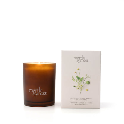 Myrtle & Moss Signature Soy Wax Candle Mandarin, Lemon Myrtle & Orange Peel 50-Hour