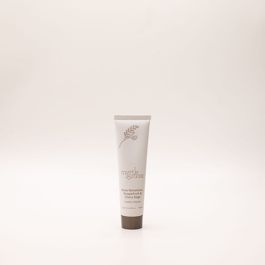 Myrtle & Moss Signature Hand Cream Rose Geranium, Grapefruit & Clary Sage 30mL