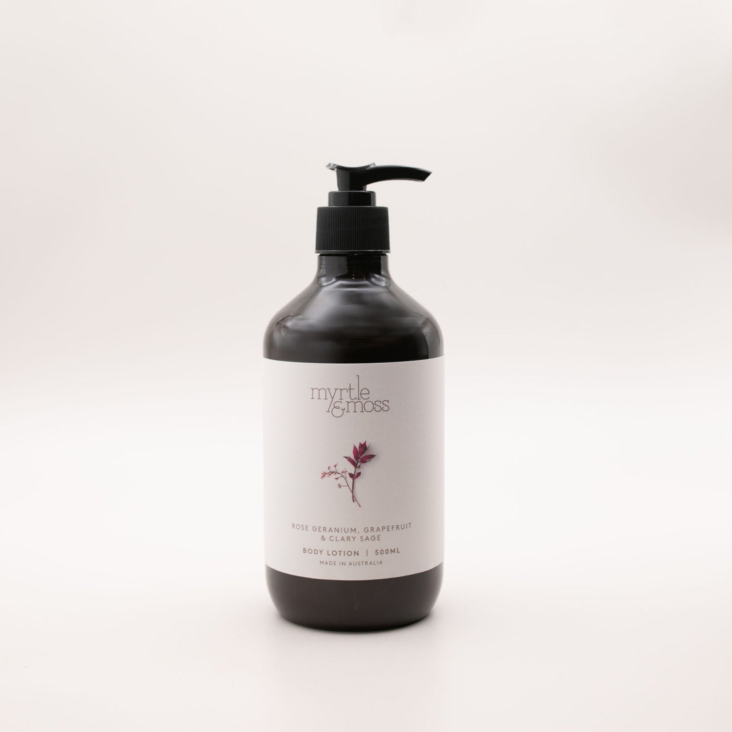Myrtle & Moss Signature Body Lotion Rose Geranium, Grapefruit & Clary Sage 500mL