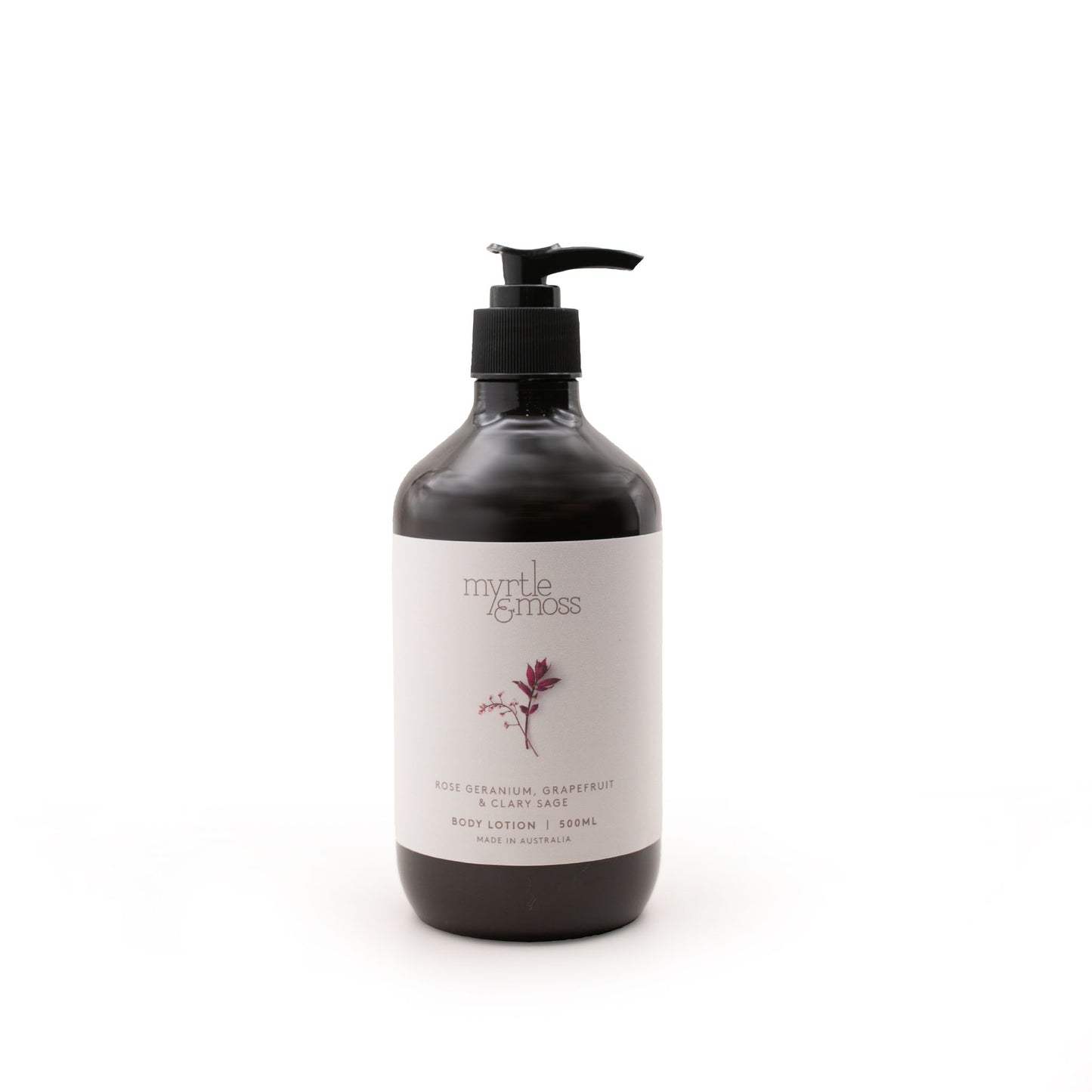 Myrtle & Moss Signature Body Lotion Rose Geranium, Grapefruit & Clary Sage 500mL
