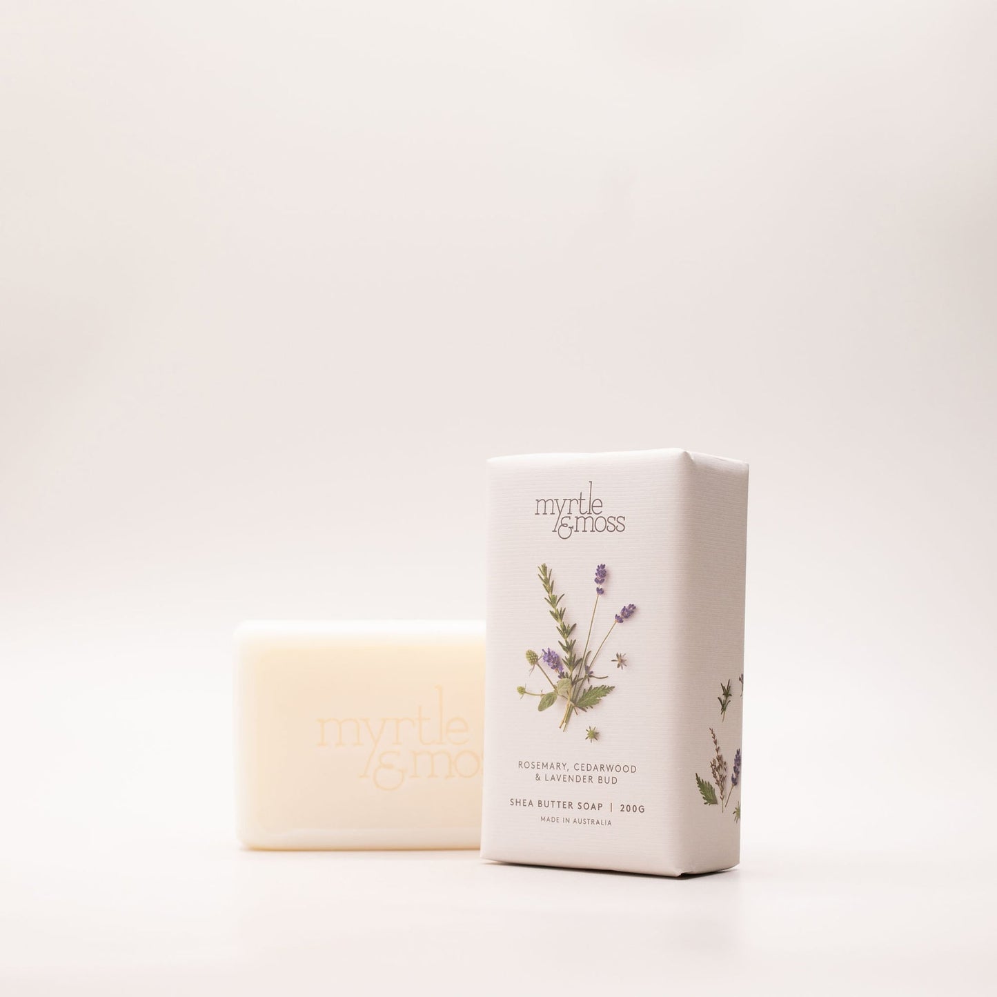 Myrtle & Moss Signature Shea Butter Soap Rosemary, Cedarwood & Lavender Bud 200g