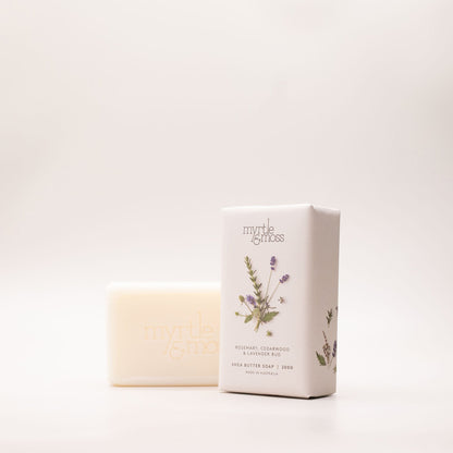Myrtle & Moss Signature Shea Butter Soap Rosemary, Cedarwood & Lavender Bud 200g