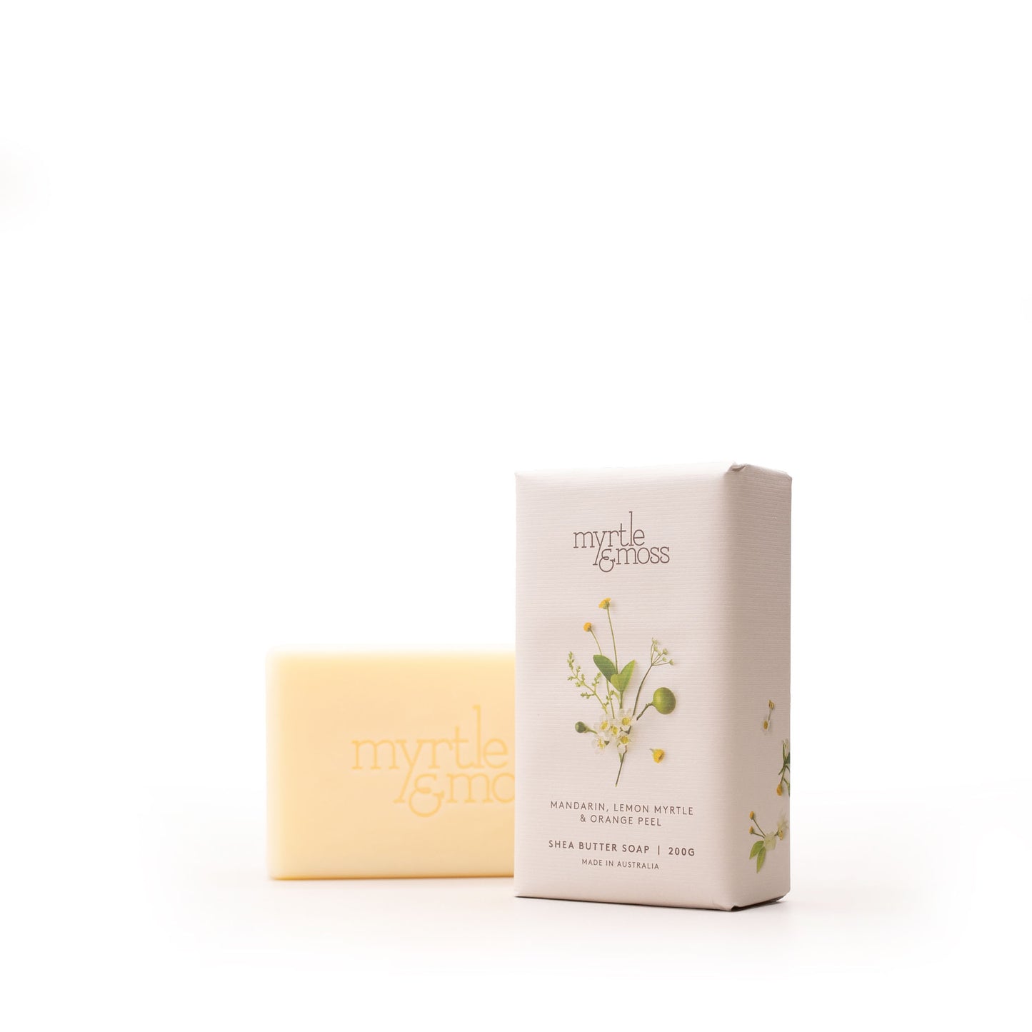 Myrtle & Moss Signature Shea Butter Soap Mandarin, Lemon Myrtle & Orange Peel 200g