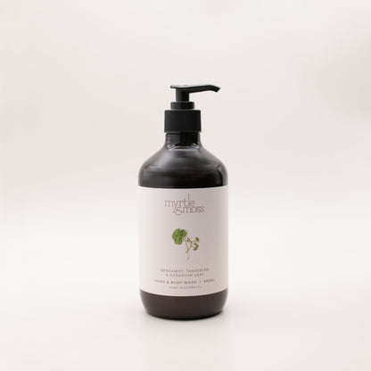 Myrtle & Moss Signature Hand & Body Wash Bergamot Rind, Tangerine & Geranium Leaf 500mL