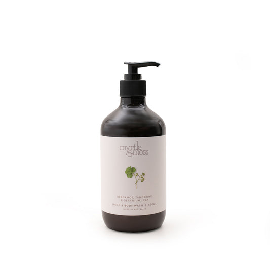 Myrtle & Moss Signature Hand & Body Wash Bergamot Rind, Tangerine & Geranium Leaf 500mL
