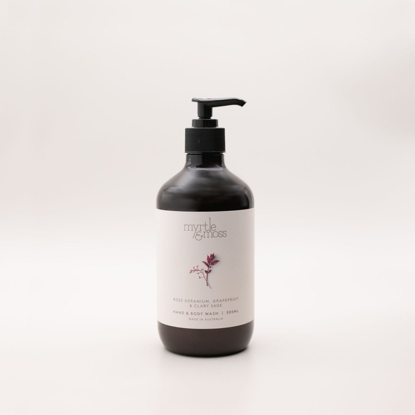 Myrtle & Moss Signature Hand & Body Wash Rose Geranium, Grapefruit & Clary Sage 500mL