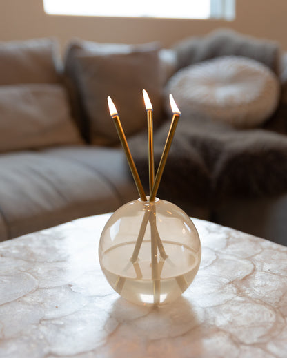 Everlasting Candle Co Neva Signature Set - Pampas Vase & Champagne Candle Sticks