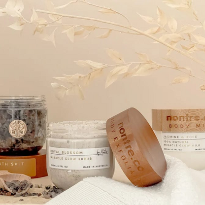 Nontre.co Body Care Bundle Body Milk, Body Scrub & Bath Salt