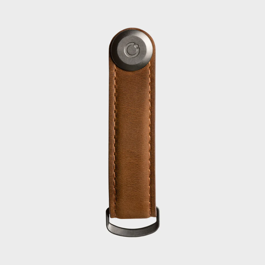 Orbitkey - Key Organiser Crazy-Horse Chestnut Brown with Brown Stitching