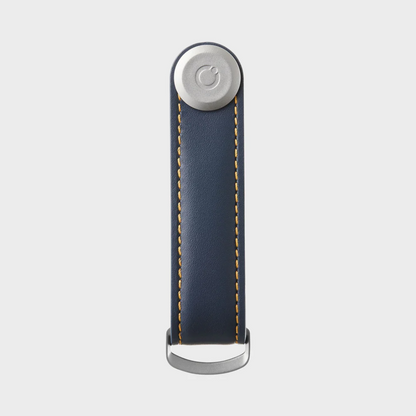 Orbitkey - Key Organiser Leather Navy with Tan Stitching