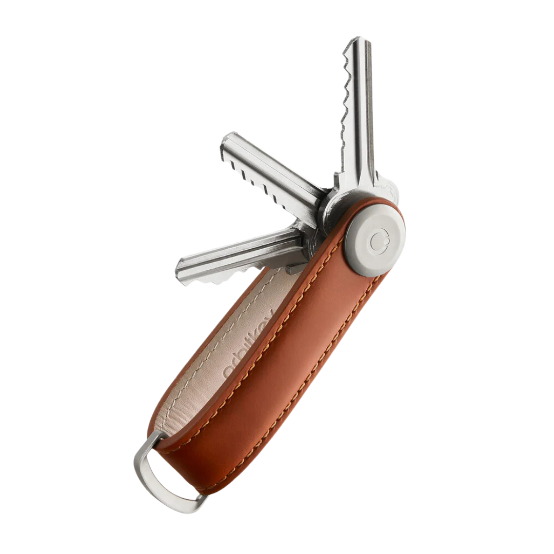 Orbitkey - Key Organiser Leather Cognac with Tan Stitching