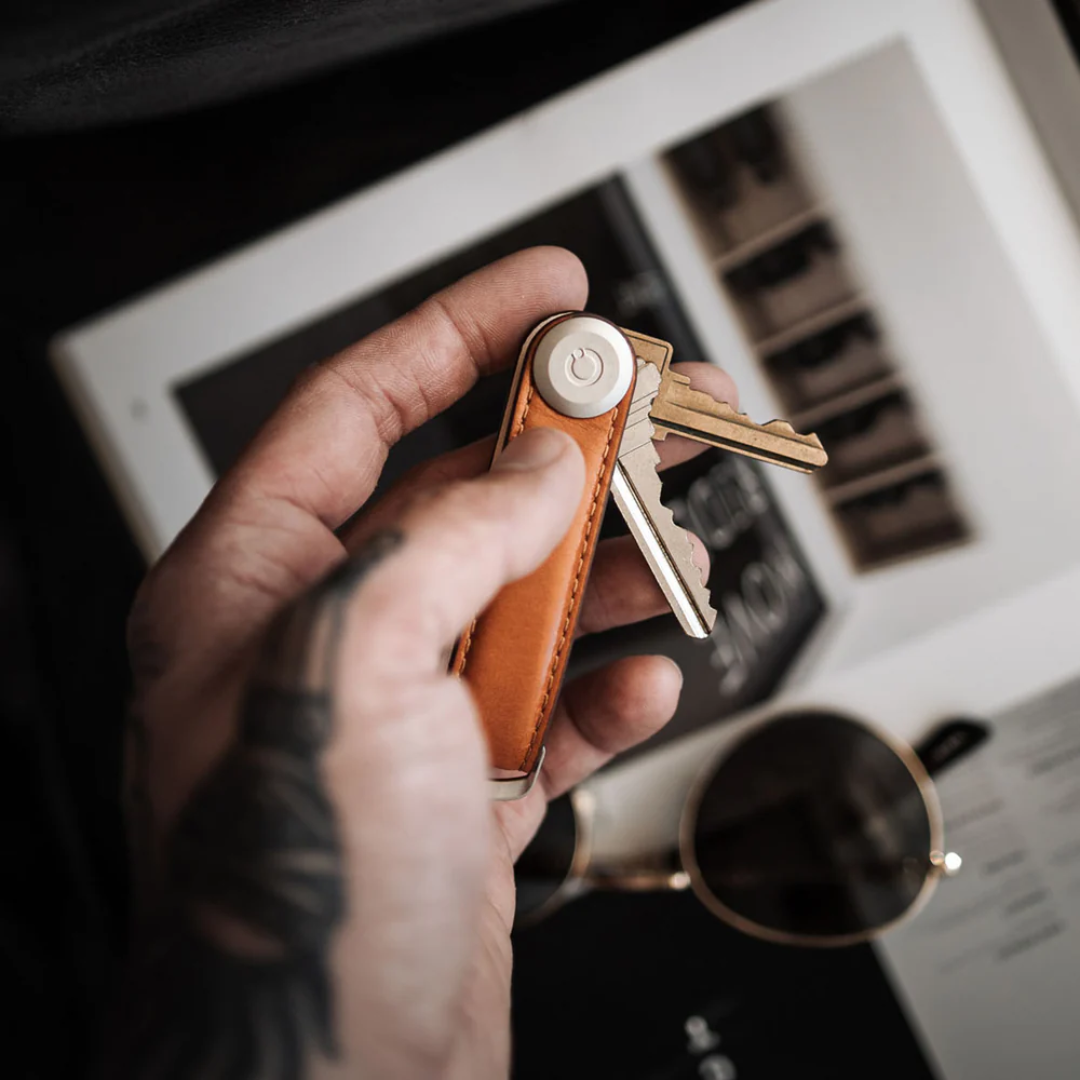 Orbitkey - Key Organiser Leather Cognac with Tan Stitching