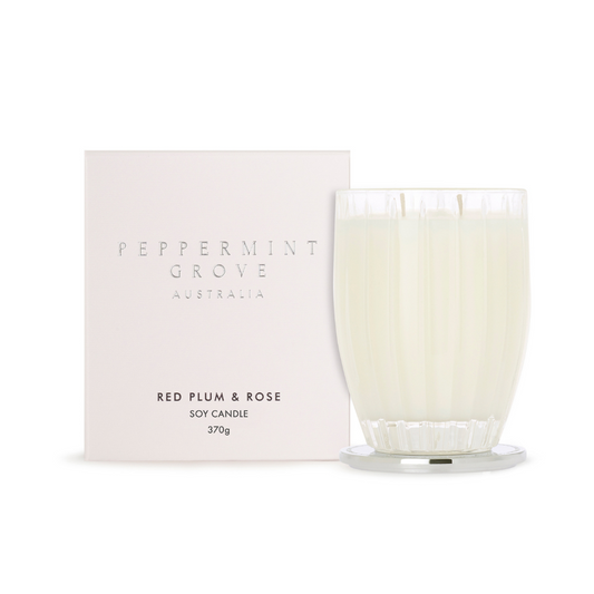 Peppermint Grove Red Plum & Rose Candle 370g