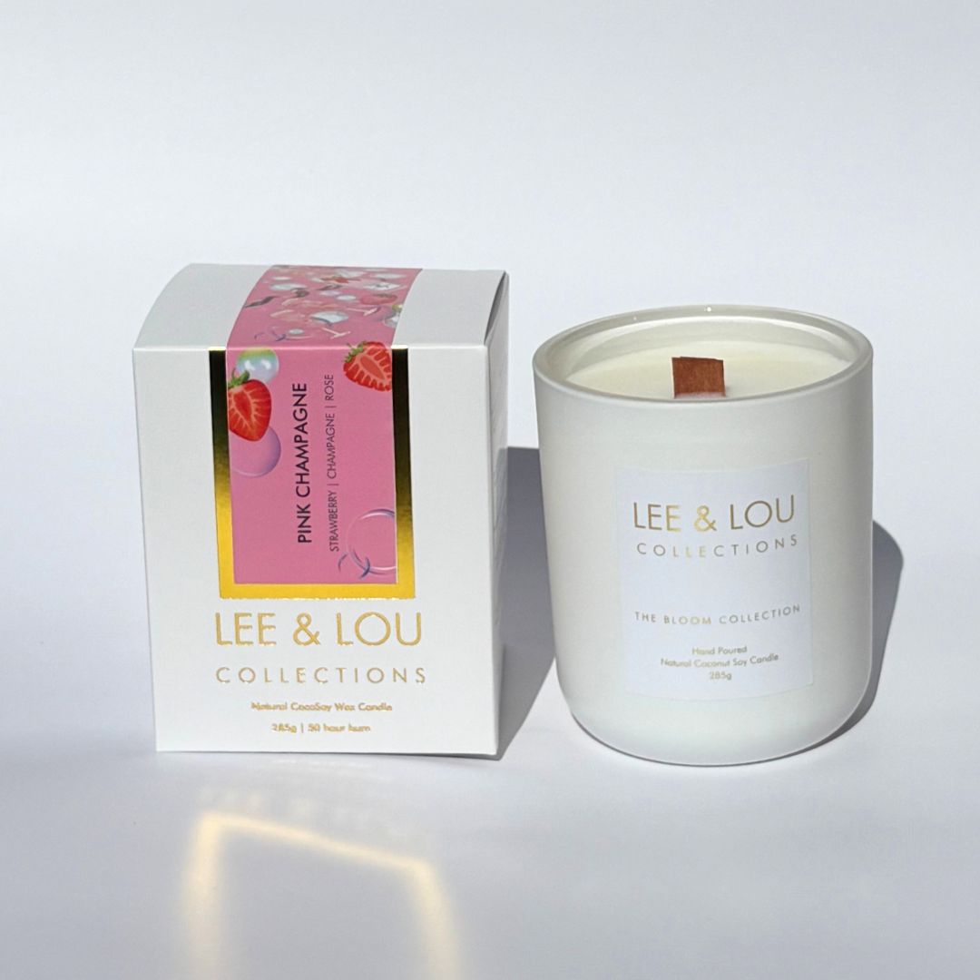 Lee & Lou Pink Champagne Bloom Candle 285g additional supplier image 5