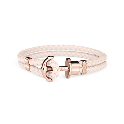 Paul Hewitt Phrep Leather Rose Gold / Pink Rose Bracelet - S