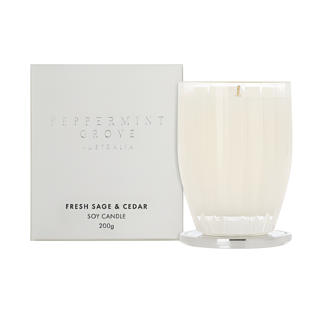 Peppermint Grove Fresh Sage & Cedar Soy Candle 200g