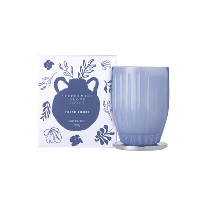 Peppermint Grove Fresh Linen Soy Candle 370g