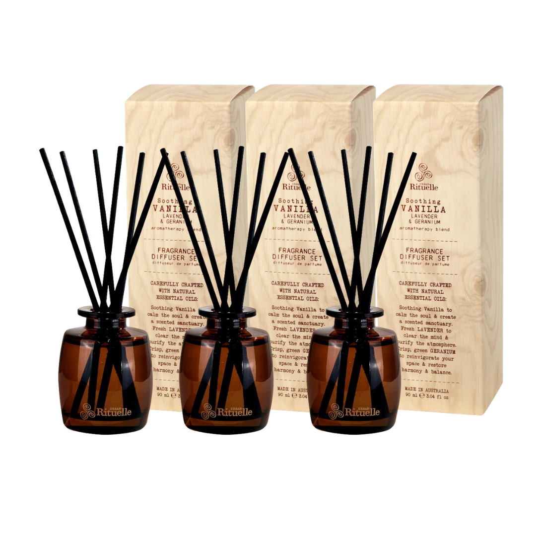 Urban Rituelle Mini Diffuser Bundle x 3 - Vanilla, Lavender & Geranium 90mL