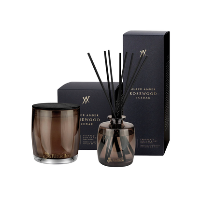 Urban Rituelle Black Amber, Rosewood & Cedar Candle & Diffuser Bundle