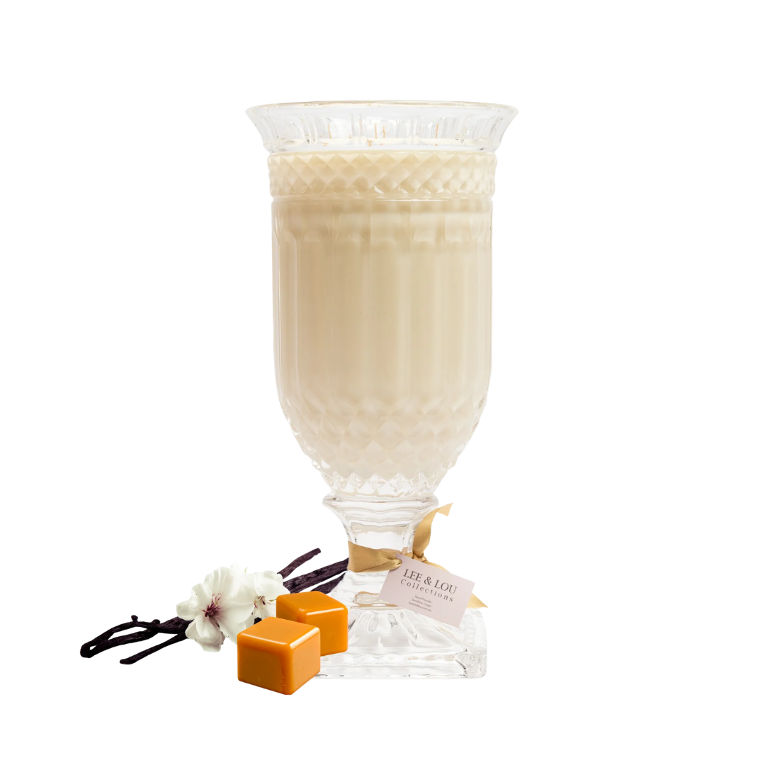 Lee & Lou Vanilla Caramel Crystal Vase Candle 1.5kg