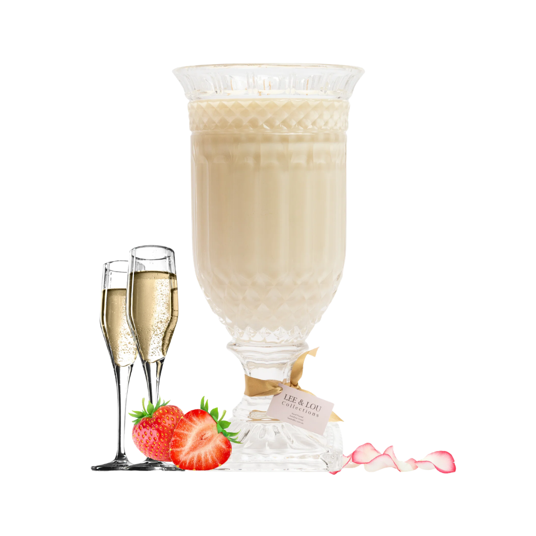 Lee & Lou Pink Champagne Crystal Vase Candle 1.5kg