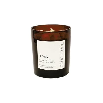 Jade + June Flora Crystal-Infused Soy Candle – 45hr Burn