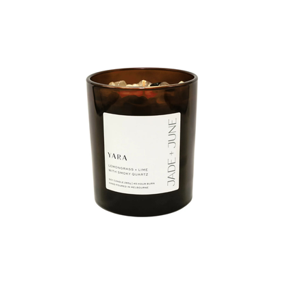 Jade + June Yara Crystal-Infused Soy Candle – 45hr Burn