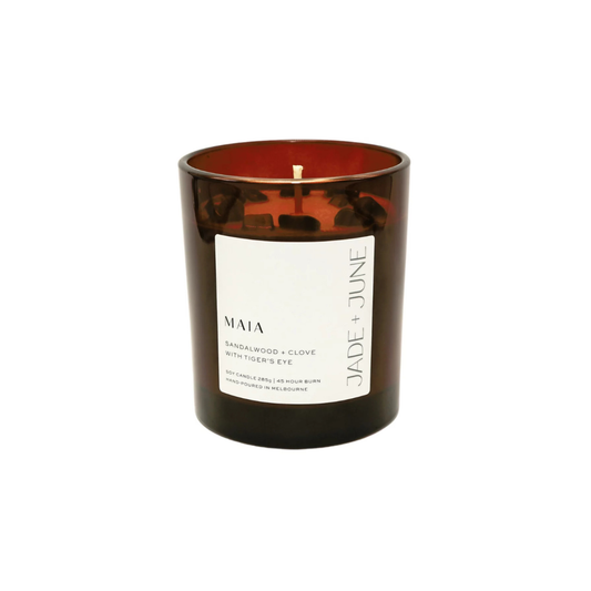 Jade + June Maia Crystal-Infused Soy Candle – 45hr Burn